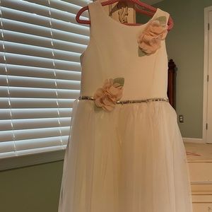 Girls Zunie White High Low Dress